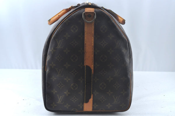 Authentic Louis Vuitton Monogram Keepall Bandouliere 55 M41414 Boston Bag L0182