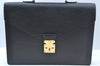 Authentic Louis Vuitton Epi Serviette Fermoir Briefcase M54352 Black LV L0185