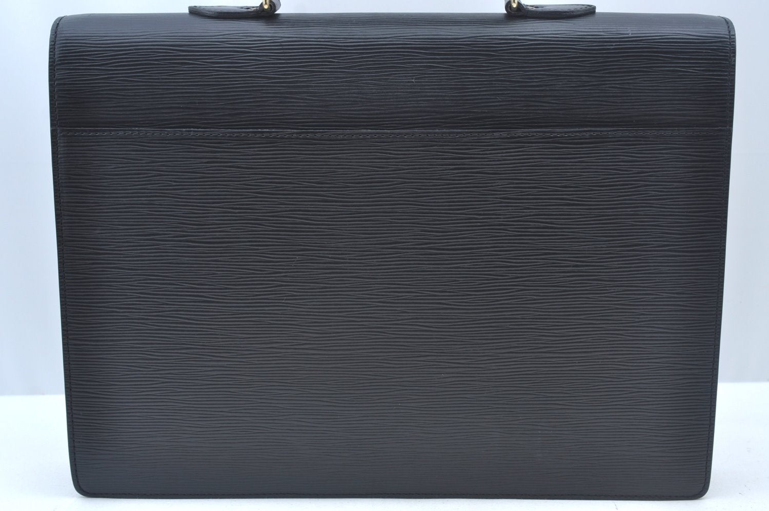 Authentic Louis Vuitton Epi Serviette Fermoir Briefcase M54352 Black LV L0185