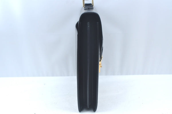 Authentic Louis Vuitton Epi Serviette Fermoir Briefcase M54352 Black LV L0185