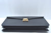 Authentic Louis Vuitton Epi Serviette Fermoir Briefcase M54352 Black LV L0185