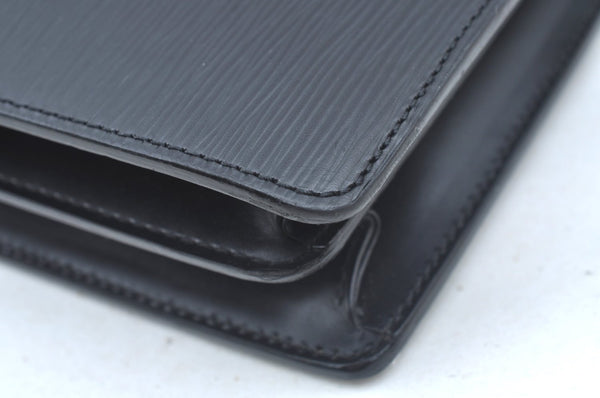 Authentic Louis Vuitton Epi Serviette Fermoir Briefcase M54352 Black LV L0185