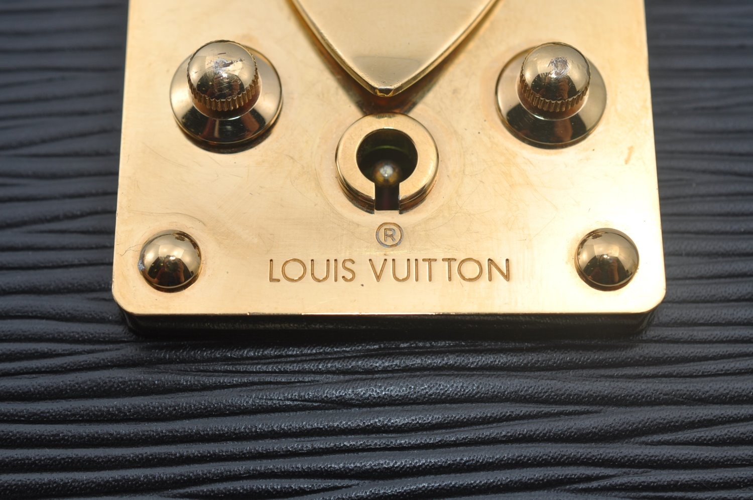 Authentic Louis Vuitton Epi Serviette Fermoir Briefcase M54352 Black LV L0185