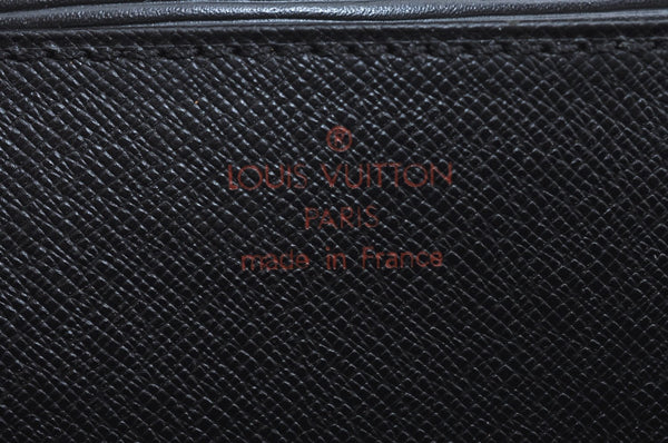 Authentic Louis Vuitton Epi Serviette Fermoir Briefcase M54352 Black LV L0185