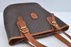 Authentic CELINE Macadam Blason Pattern Hand Bag Canvas Leather Brown L0188