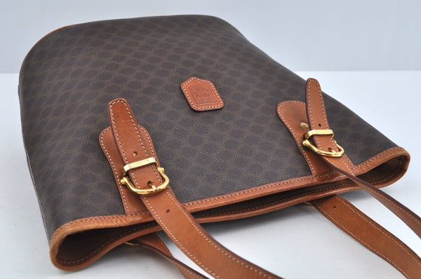 Authentic CELINE Macadam Blason Pattern Hand Bag Canvas Leather Brown L0188