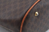 Authentic CELINE Macadam Blason Pattern Hand Bag Canvas Leather Brown L0188