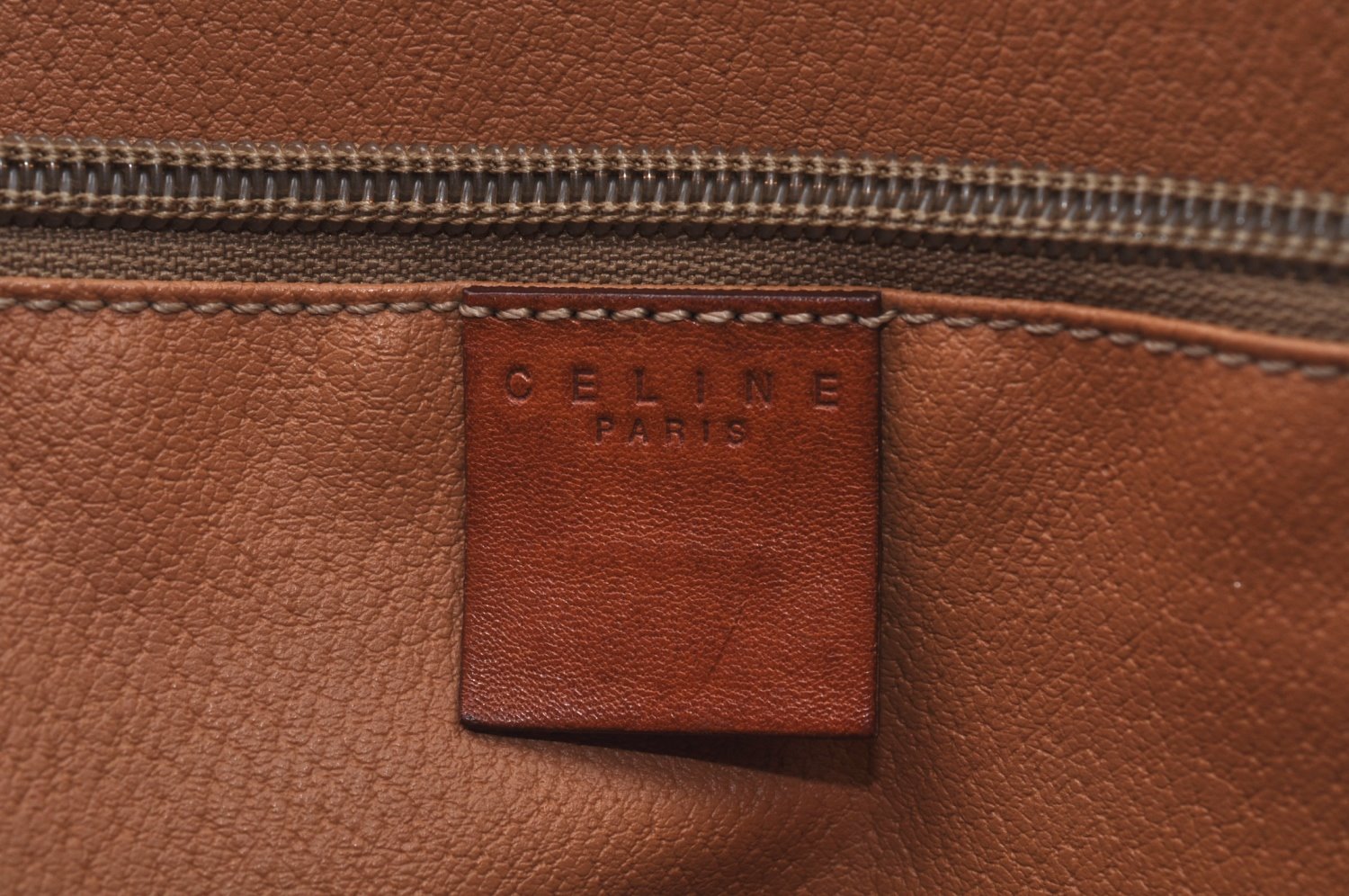 Authentic CELINE Macadam Blason Pattern Hand Bag Canvas Leather Brown L0188