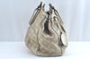 Authentic GUCCI Sukey Guccissima Hand Bag GG Leather 211944 Silver L0189