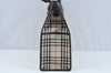 Authentic BURBERRY Vintage Nova Check Canvas Leather Hand Bag Beige L0191