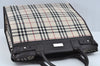 Authentic BURBERRY Vintage Nova Check Canvas Leather Hand Bag Beige L0191