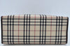 Authentic BURBERRY Vintage Nova Check Canvas Leather Hand Bag Beige L0191