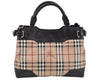 Authentic BURBERRY Vintage Nova Check PVC Leather Hand Bag Beige L0192