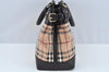 Authentic BURBERRY Vintage Nova Check PVC Leather Hand Bag Beige L0192
