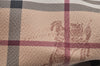 Authentic BURBERRY Vintage Nova Check PVC Leather Hand Bag Beige L0192