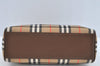Authentic BURBERRY Vintage Nova Check Canvas Leather Hand Bag Beige L0193