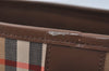 Authentic BURBERRY Vintage Nova Check Canvas Leather Hand Bag Beige L0193