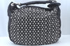 Authentic JIMMY CHOO Vintage Leather Studs Shoulder Hand Bag Purse Black L0196