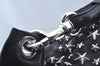 Authentic JIMMY CHOO Vintage Leather Studs Shoulder Hand Bag Purse Black L0196