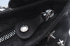 Authentic JIMMY CHOO Vintage Leather Studs Shoulder Hand Bag Purse Black L0196