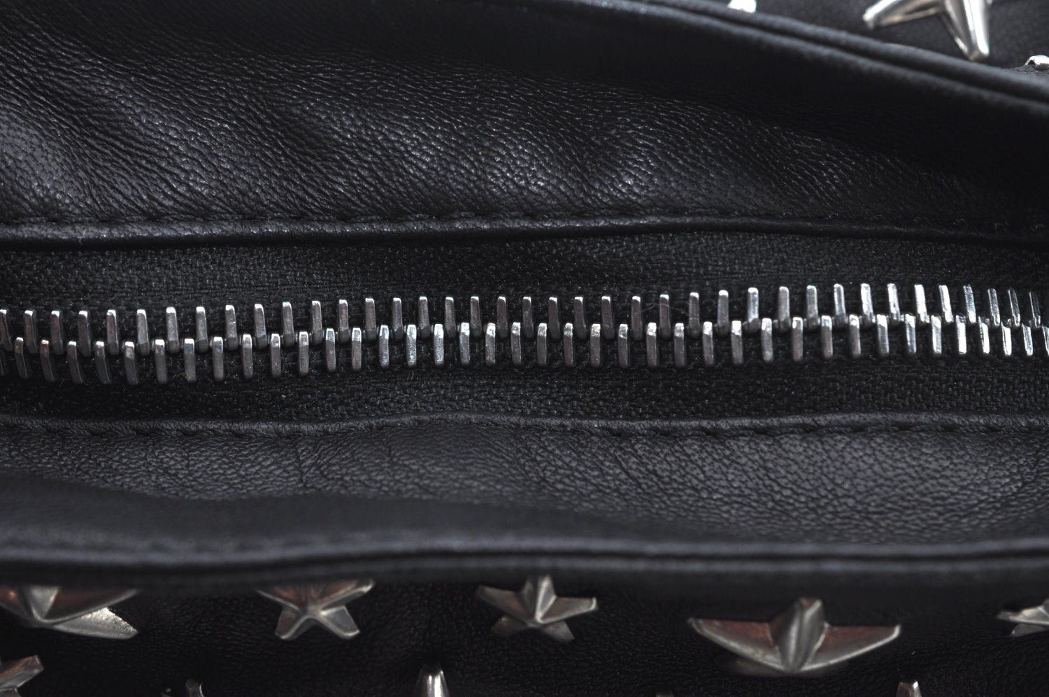 Authentic JIMMY CHOO Vintage Leather Studs Shoulder Hand Bag Purse Black L0196