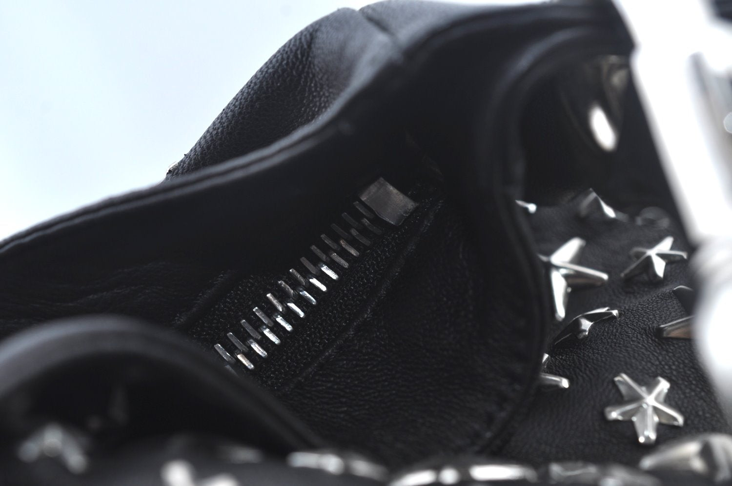 Authentic JIMMY CHOO Vintage Leather Studs Shoulder Hand Bag Purse Black L0196