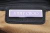 Authentic JIMMY CHOO Vintage Leather Studs Shoulder Hand Bag Purse Black L0196