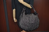 Authentic JIMMY CHOO Vintage Leather Studs Shoulder Hand Bag Purse Black L0196