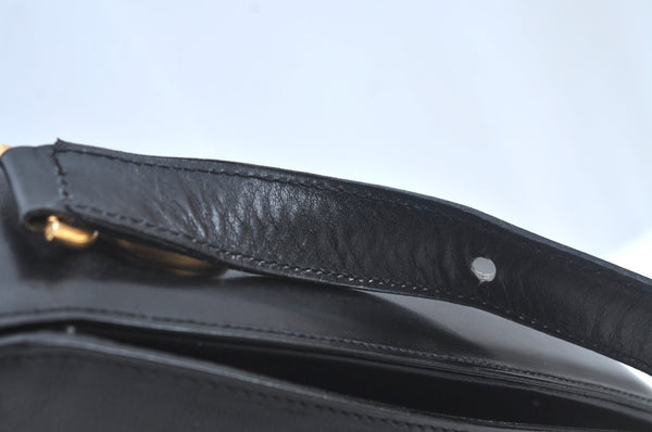 Authentic CELINE Shoulder Cross Body Bag Purse Leather Black L0197