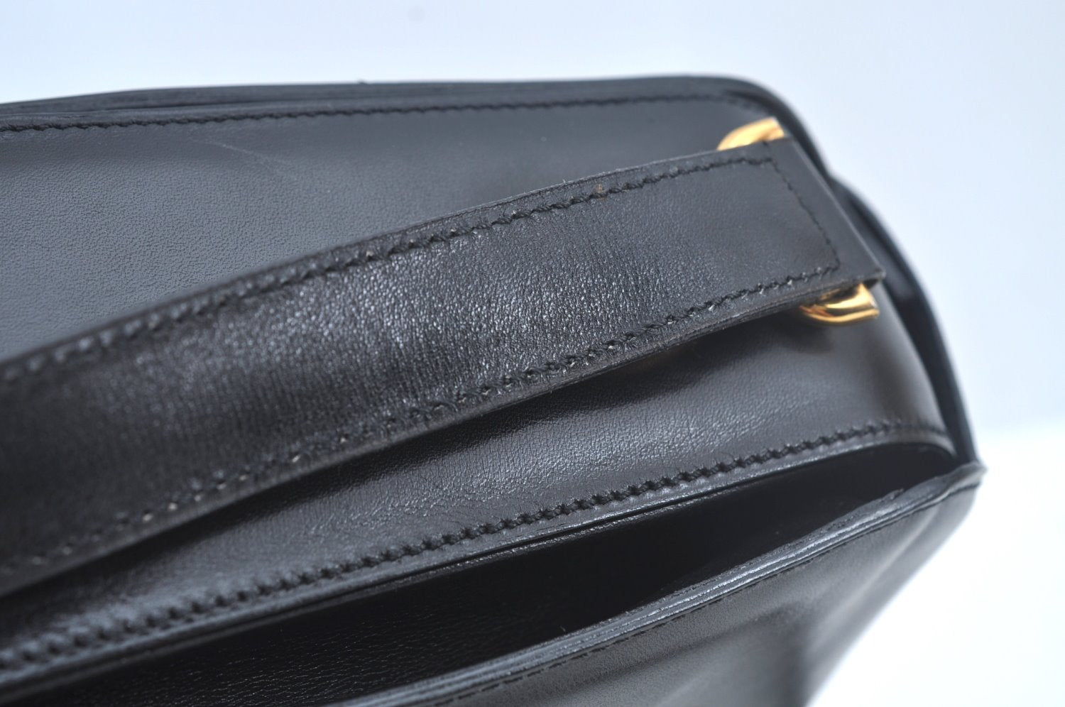 Authentic CELINE Shoulder Cross Body Bag Purse Leather Black L0197
