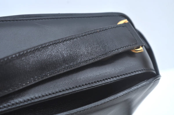 Authentic CELINE Shoulder Cross Body Bag Purse Leather Black L0197