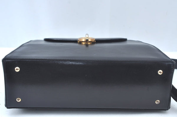 Authentic CELINE Shoulder Cross Body Bag Purse Leather Black L0197