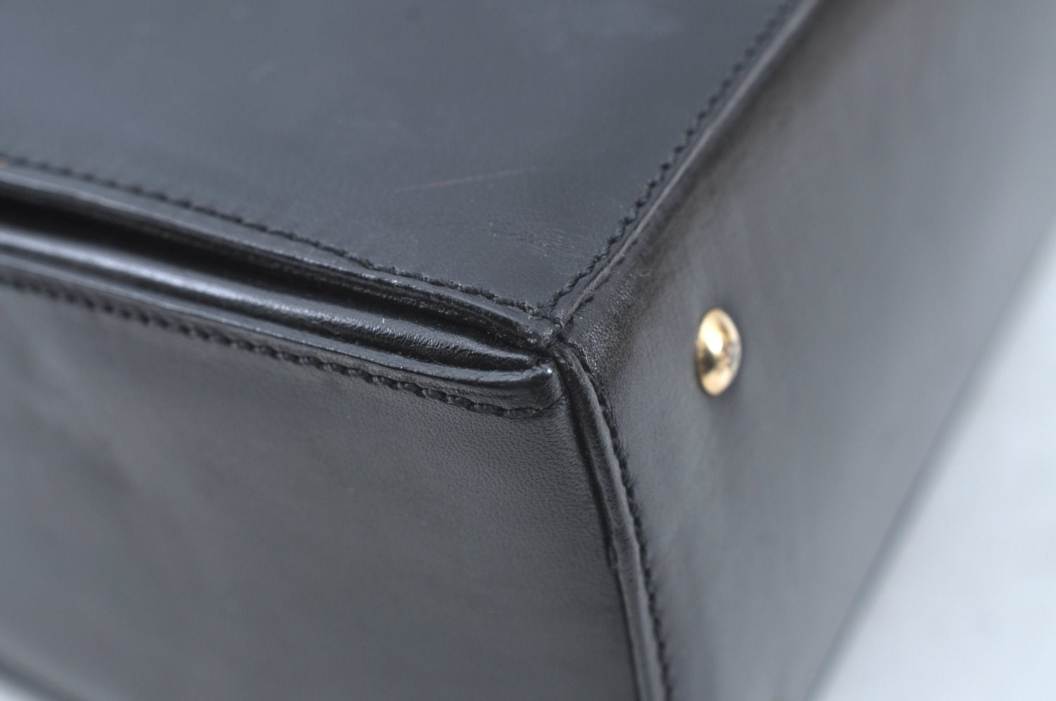 Authentic CELINE Shoulder Cross Body Bag Purse Leather Black L0197