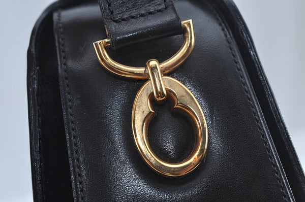 Authentic CELINE Shoulder Cross Body Bag Purse Leather Black L0197
