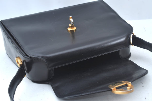 Authentic CELINE Shoulder Cross Body Bag Purse Leather Black L0197