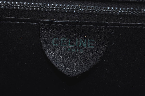 Authentic CELINE Shoulder Cross Body Bag Purse Leather Black L0197