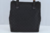 Authentic GUCCI Bamboo Hand Bag GG Canvas Leather 112530 Black L0198
