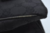 Authentic GUCCI Bamboo Hand Bag GG Canvas Leather 112530 Black L0198