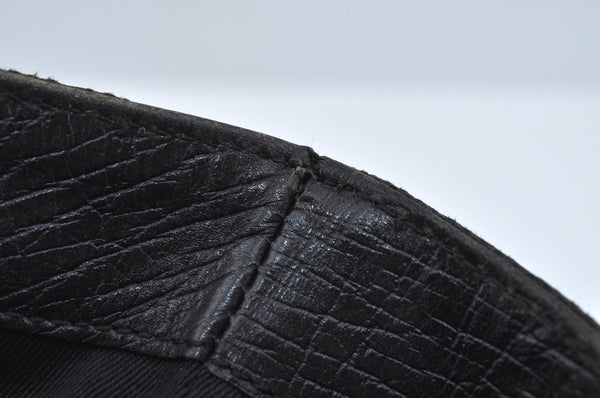 Authentic GUCCI Bamboo Hand Bag GG Canvas Leather 112530 Black L0198