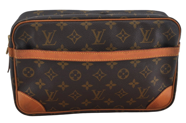 Authentic Louis Vuitton Monogram Compiegne 28 Clutch Hand Bag M51845 LV L0200