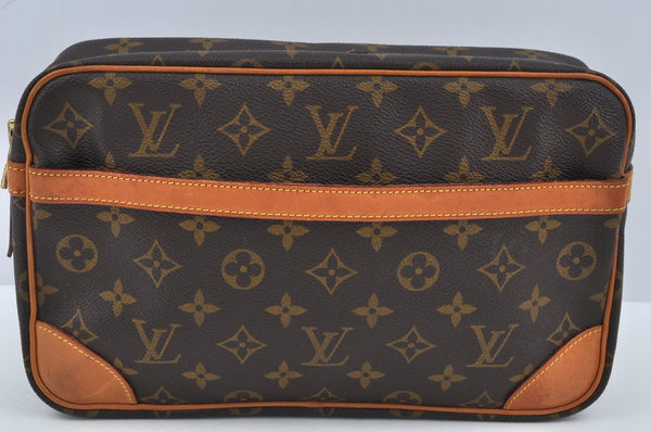 Authentic Louis Vuitton Monogram Compiegne 28 Clutch Hand Bag M51845 LV L0200