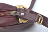 Authentic Cartier Must de Cartier Leather Shoulder Cross Bag Bordeaux Red L0203