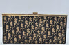 Authentic Christian Dior Trotter Clutch Bag Purse Canvas Leather Blue L0204