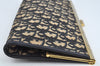 Authentic Christian Dior Trotter Clutch Bag Purse Canvas Leather Blue L0204