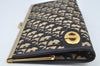 Authentic Christian Dior Trotter Clutch Bag Purse Canvas Leather Blue L0204
