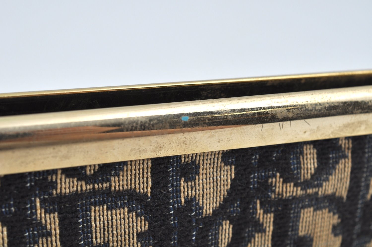 Authentic Christian Dior Trotter Clutch Bag Purse Canvas Leather Blue L0204
