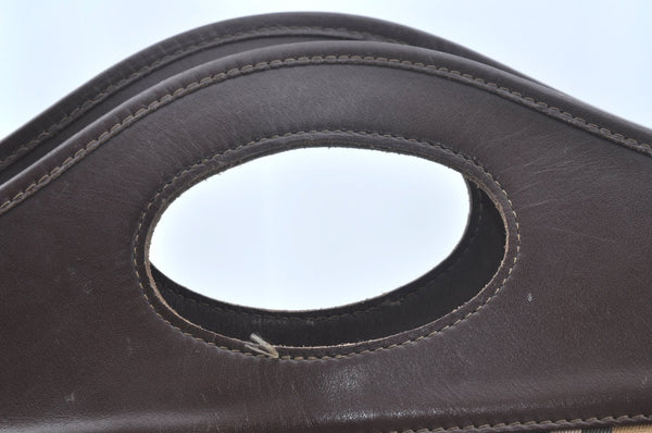 Authentic Burberrys Nova Check Canvas Hand Bag Brown Beige L0208