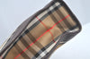Authentic Burberrys Nova Check Canvas Hand Bag Brown Beige L0208