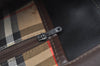 Authentic Burberrys Nova Check Canvas Hand Bag Brown Beige L0208