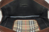 Authentic Burberrys Nova Check Canvas Hand Bag Brown Beige L0208